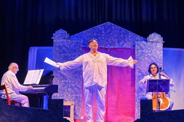 Escena d'A temps d'amor, amb Martí Peraferrer, Clara Valero, Carles Coll Costa i Carles Coll Bardés